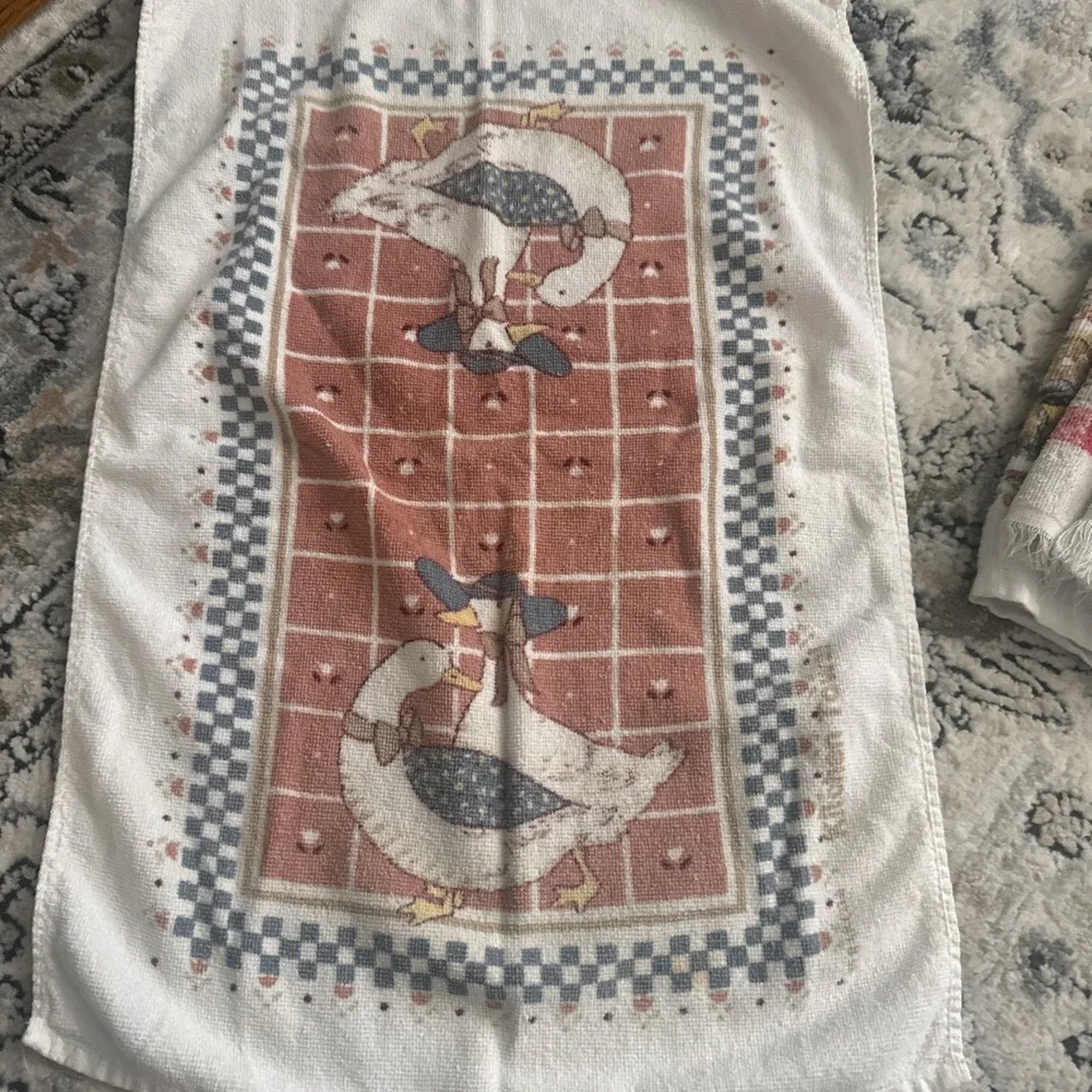 Vintage Cannon / Franco Goose  Kitchen Towel And Dishcloth